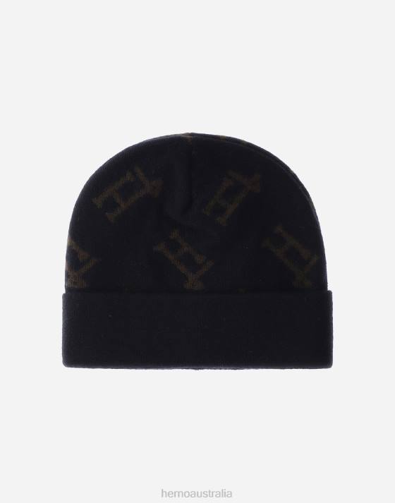 MONOGRAM BEANIE Herno Men Blue/Brown 2L0H718 Accessories