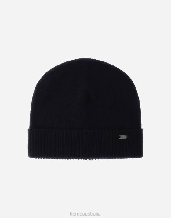 WOOL BEANIE Herno Men Navy Blue 2L0H584 Accessories