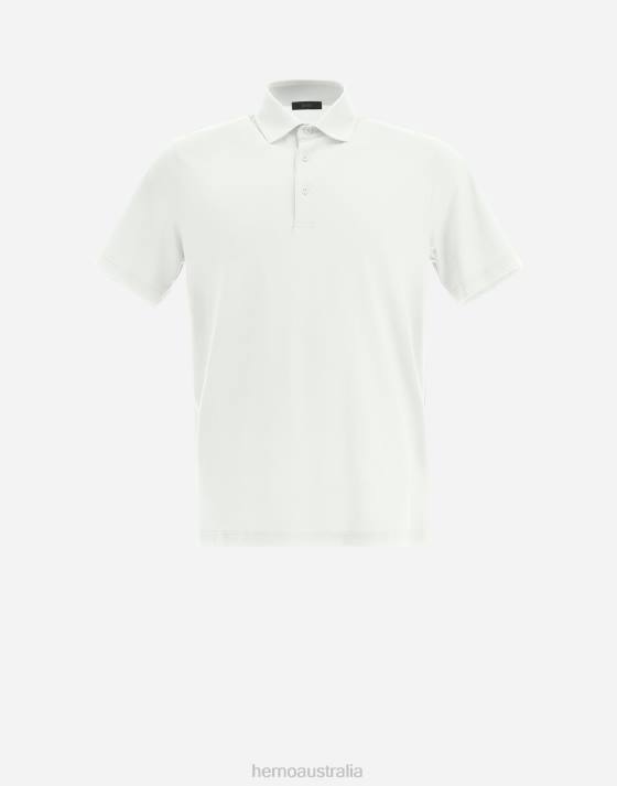 POLO SHIRT IN CREPE JERSEY Herno Men White 2L0H790 Clothing