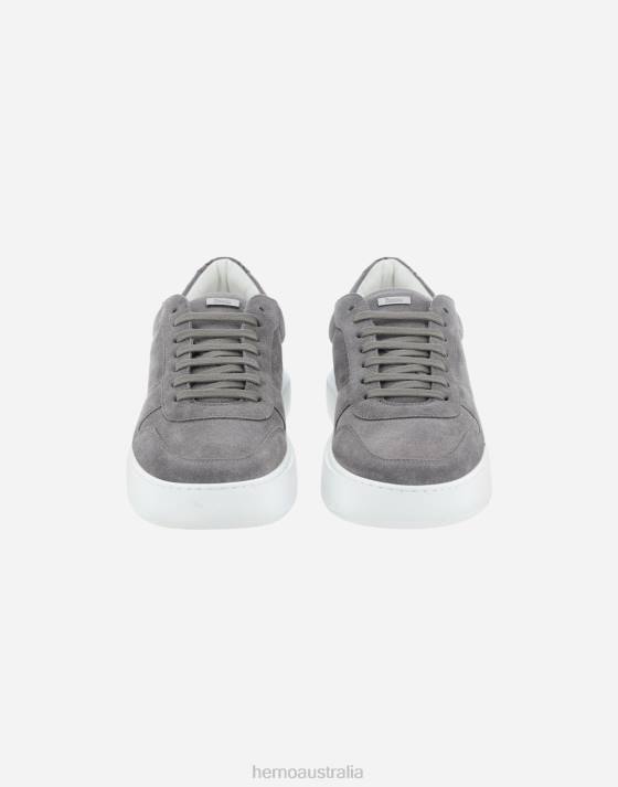 SUEDE AND MONOGRAM TRAINERS Herno Men Grey 2L0H691 Footwear