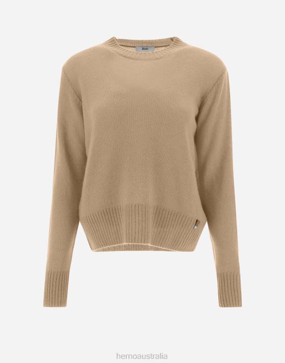 SWEATER IN CLOUD CASHMERE Herno Women Camel 2L0H478 Clothing