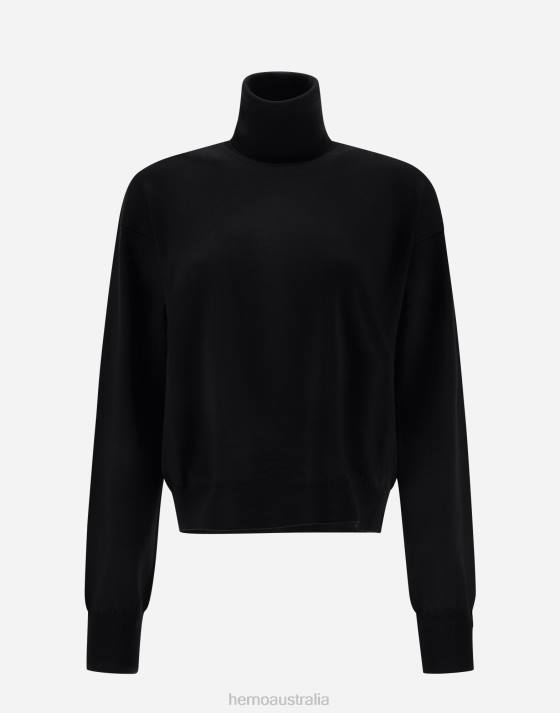 TURTLENECK SWEATER IN ENDLESS WOOL Herno Women Black 2L0H121 Clothing