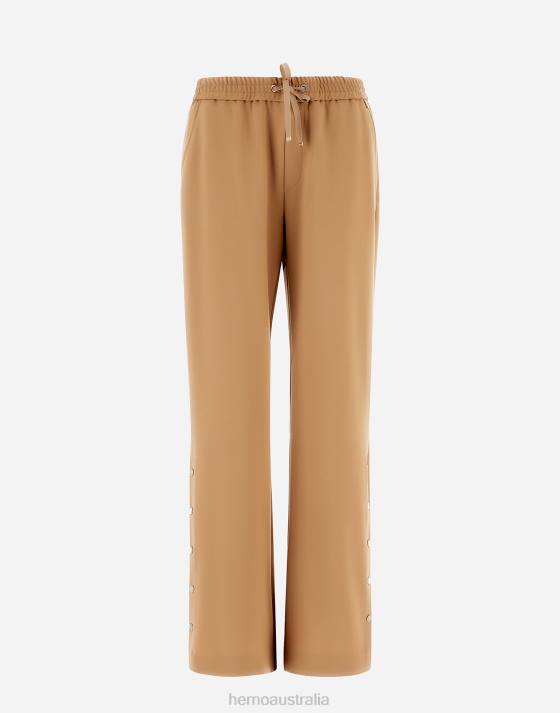 LIGHT WOOL STRETCH TROUSERS Herno Women Sand 2L0H28 Clothing